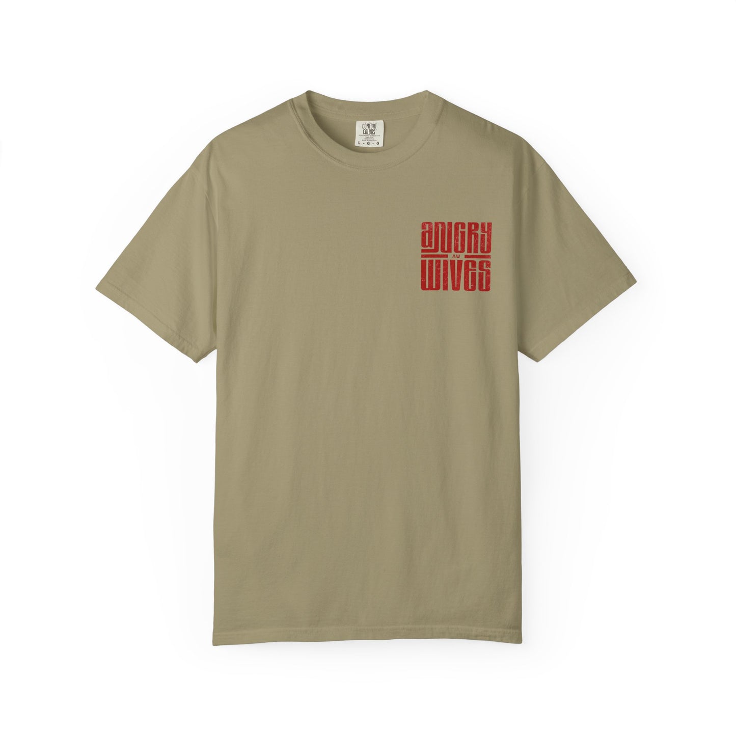 Angry Wives Graphic T-Shirt — Bold Retro Red Chest & Back Print