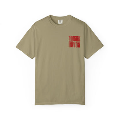 Angry Wives Graphic T-Shirt — Bold Retro Red Chest & Back Print