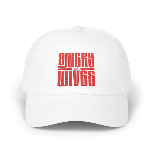 Dad Cap – 'Angry Wives' Retro Red Bold AW Logo Graphic Hat
