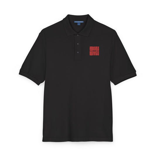 Embroidered Red QR Code Polo Shirt